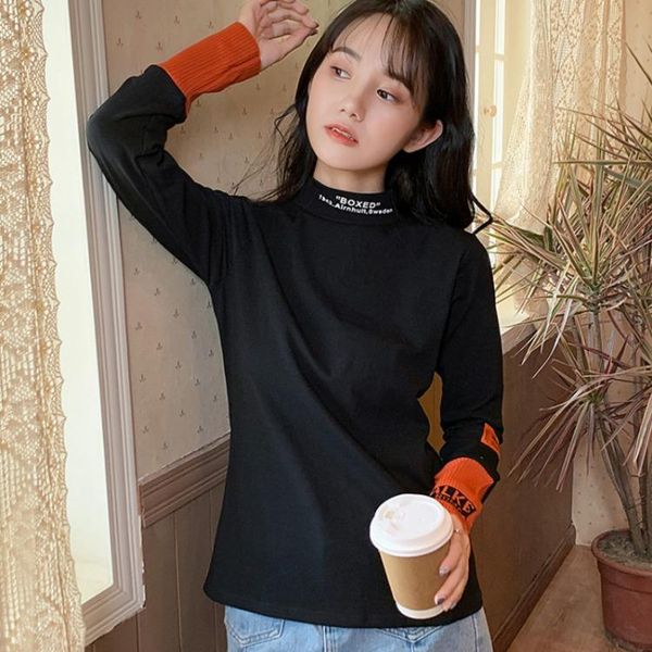 half turtleneck contrast color base shirt female 2020 autumn and winter long-sleeved t-shirt slim fit underwear western style to, White
half turtleneck contrast color base shirt female 2020 autumn and winter long-sleeved t-shirt slim fit underwear western style to, White