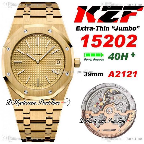 kzf 39mm 15202 extra-thin jumbo yellow gold gold textured dial cal a2121 automatic mens watch steel bracelet edition ptpa puretime f6, Slivery;brown
kzf 39mm 15202 extra-thin jumbo yellow gold gold textured dial cal a2121 automatic mens watch steel bracelet edition ptpa puretime f6, Slivery;brown