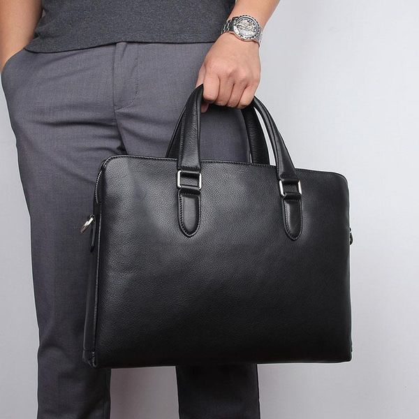 men's briefcase genuine leather black travel business hand bags 14" laphandbag tote casual male bags briefcases1
men's briefcase genuine leather black travel business hand bags 14" laphandbag tote casual male bags briefcases1