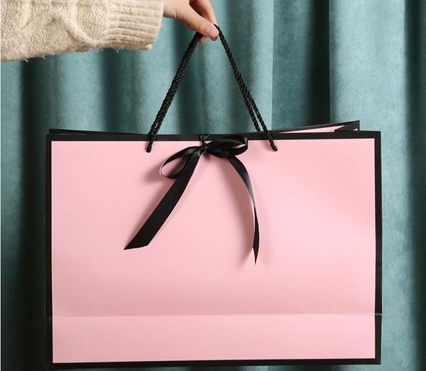 gift wrap creative clothing store paper bag bow handbag pink customizable logo sn3705
gift wrap creative clothing store paper bag bow handbag pink customizable logo sn3705