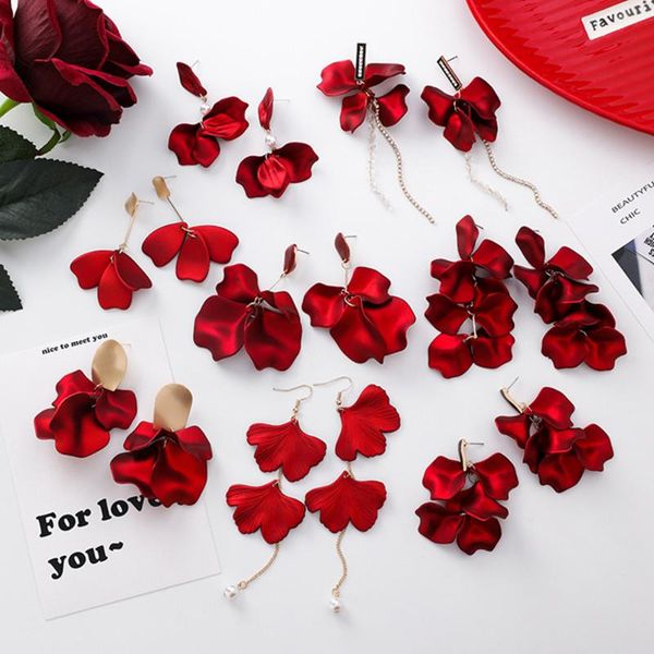 2020 new sweet exaggerate red big acrylic petal tassel statement drop earrings for women girls wedding ear accessories brincos, Silver
2020 new sweet exaggerate red big acrylic petal tassel statement drop earrings for women girls wedding ear accessories brincos, Silver