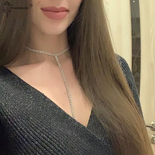 long tassel rhinestone choker necklace multilayer for women luxury crystal v collares chockers necklace clavicle chain jewelry, Golden;silver
long tassel rhinestone choker necklace multilayer for women luxury crystal v collares chockers necklace clavicle chain jewelry, Golden;silver