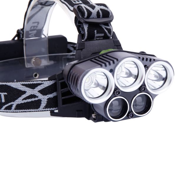 

5LED 5000LM 3 Modes White Light Aluminum Alloy LED Headlamp Black Head Torch Lamp Camping Zoom Head Light Flashlight