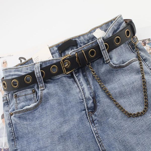 punk style belt three rows of holes belt chain decorative jeans waistband accessories fashion jewelry, Black;brown
punk style belt three rows of holes belt chain decorative jeans waistband accessories fashion jewelry, Black;brown