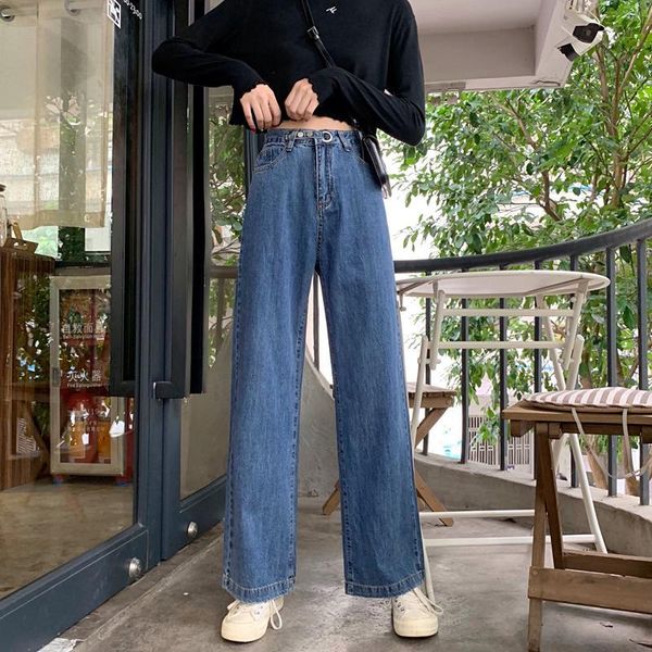 women's jeans make firm offers in the fall of high waist female loose show thin mop trousers straight canister, Blue
women's jeans make firm offers in the fall of high waist female loose show thin mop trousers straight canister, Blue