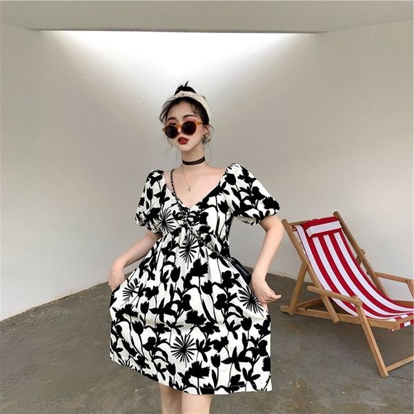 2021 new summer feminine temperament goddessl puff floral impression large waist with v the line dressed iqrc, Black;gray
2021 new summer feminine temperament goddessl puff floral impression large waist with v the line dressed iqrc, Black;gray