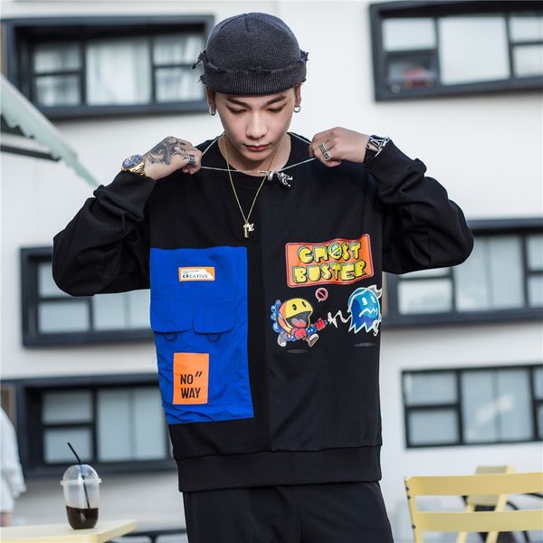 cartoon print contrast stitching sweater for men's pullover street fashion brand lazy hip-hop color matching crew neck pullover 1y8o2, Black
cartoon print contrast stitching sweater for men's pullover street fashion brand lazy hip-hop color matching crew neck pullover 1y8o2, Black