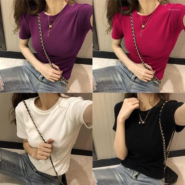 2020 summer korean slim short sleeve t-shirt white women's inside with half sleeve base t-shirt new body
2020 summer korean slim short sleeve t-shirt white women's inside with half sleeve base t-shirt new body
