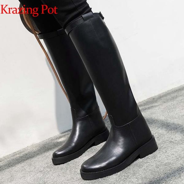 krazing pot round toe riding equestrian boots zipper buckle straps concise designer thigh high boots l13 c0202, Black
krazing pot round toe riding equestrian boots zipper buckle straps concise designer thigh high boots l13 c0202, Black