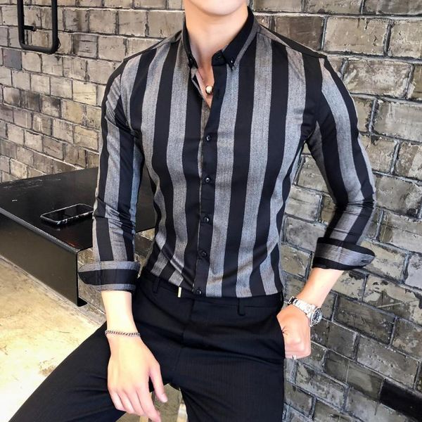 men's dress shirts 2021 fashion male autumn slim lapel pure cotton shirt/men's stripe casual long-sleeve shirt s-3xl1, White;black
men's dress shirts 2021 fashion male autumn slim lapel pure cotton shirt/men's stripe casual long-sleeve shirt s-3xl1, White;black