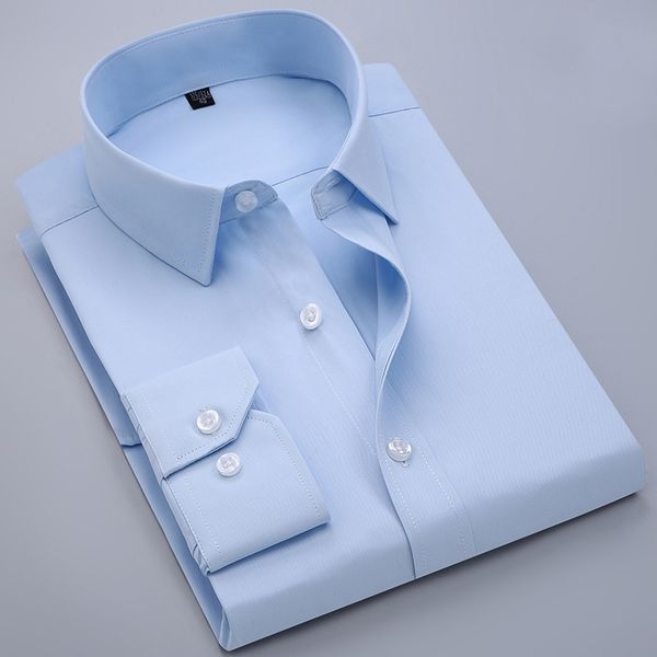 solid men dress shirts long sleeve usuality slim fit no chest pocket business formal shirts mens spring fall quality white blue 201123, White;black
solid men dress shirts long sleeve usuality slim fit no chest pocket business formal shirts mens spring fall quality white blue 201123, White;black