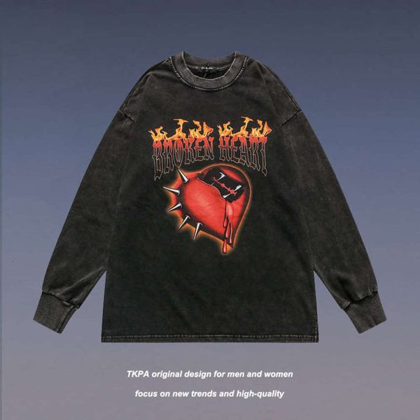 tkpa punk flame love long sleeve t-shirt men's and women's hip hop fashion brand old loose oversize sweater, Black
tkpa punk flame love long sleeve t-shirt men's and women's hip hop fashion brand old loose oversize sweater, Black
