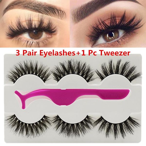 3 pairs false eyelashes wispy fluffy thick long fake eye lashes with 1 pc tweezer handmade extension beauty tools
3 pairs false eyelashes wispy fluffy thick long fake eye lashes with 1 pc tweezer handmade extension beauty tools