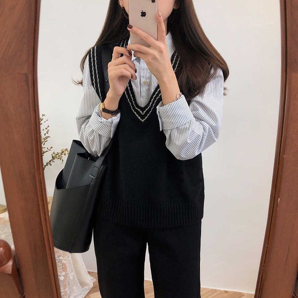 autumn winter women sweater knitted jumper warm female sherpa puffer vests vest for sleeveless 201214, Black;white
autumn winter women sweater knitted jumper warm female sherpa puffer vests vest for sleeveless 201214, Black;white