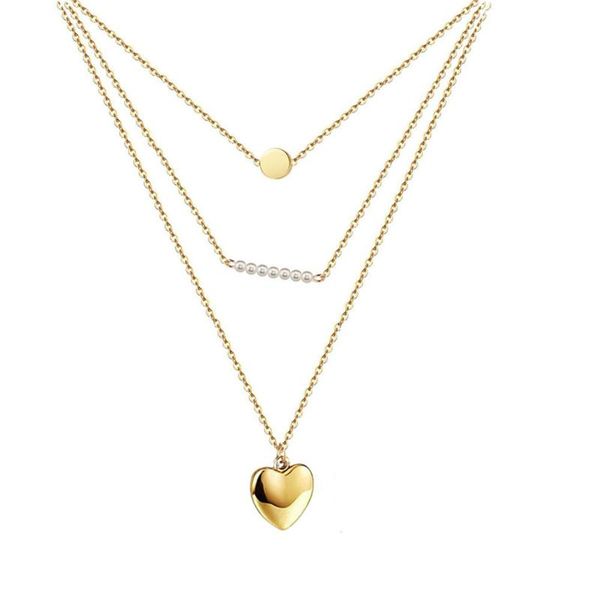 chokers fashion multilayer heart pendant necklace gold color stainless steel neck chains for women 2021 trendy jewelry gift, Golden;silver
chokers fashion multilayer heart pendant necklace gold color stainless steel neck chains for women 2021 trendy jewelry gift, Golden;silver