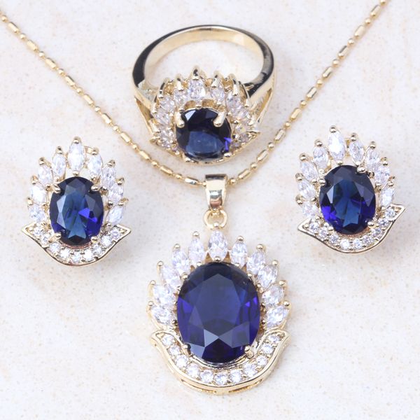 gold colour zircon blue ring earring necklace jewelry set crystal nickel & lead t076, Silver
gold colour zircon blue ring earring necklace jewelry set crystal nickel & lead t076, Silver