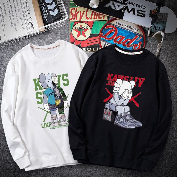 women men 100% cotton kawss joint ssesame street sweater long sleeve t-shirt thin round neck pullover sweatshirt, Black 
women men 100% cotton kawss joint ssesame street sweater long sleeve t-shirt thin round neck pullover sweatshirt, Black