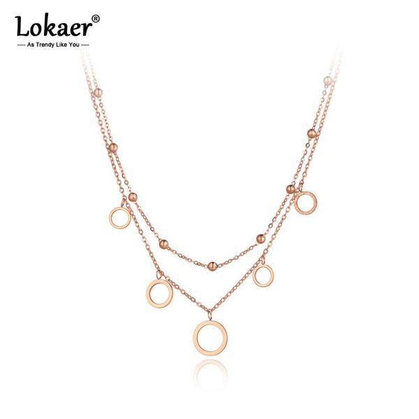 chains lokaer trendy bohemia stainless steel double-layer charm chain choker necklace beach jewelry pendant for women n20270, Silver
chains lokaer trendy bohemia stainless steel double-layer charm chain choker necklace beach jewelry pendant for women n20270, Silver