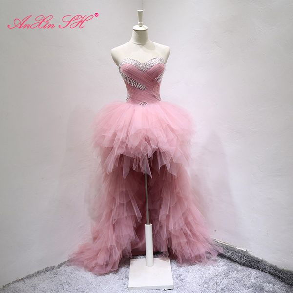 anxin sh princess pink lace dress fashionable ruffles host light sky blue short front long back strapless evening dress, Black;red
anxin sh princess pink lace dress fashionable ruffles host light sky blue short front long back strapless evening dress, Black;red