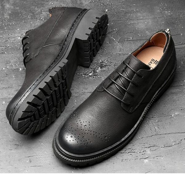 men shoes genuine leather high-increasing formal men dress shoes comfortable and portable tooling oxfords, Black
men shoes genuine leather high-increasing formal men dress shoes comfortable and portable tooling oxfords, Black