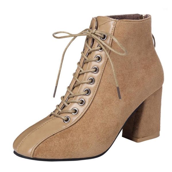 boots lace up short shoes woman fashion patchwork zipper back square toe flock hoof heels winter women botines mujer 20211, Black
boots lace up short shoes woman fashion patchwork zipper back square toe flock hoof heels winter women botines mujer 20211, Black
