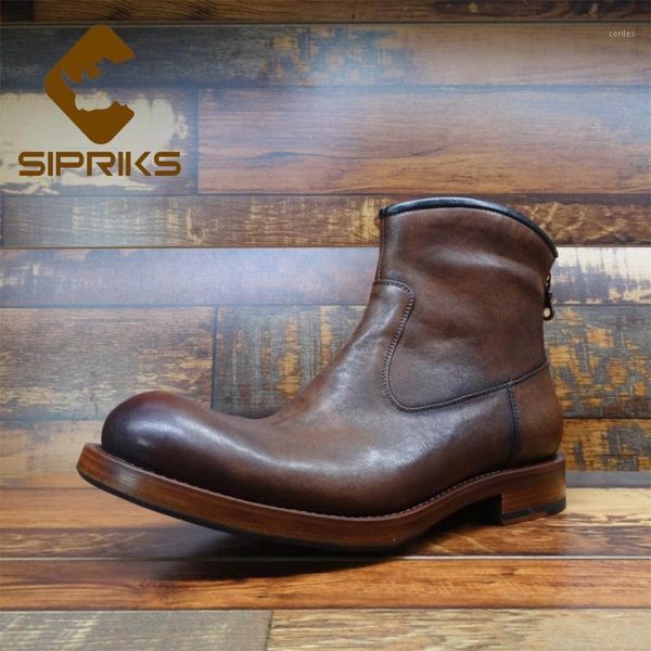 boots sipriks mens motorcycle genuine leather brown zip ankle vintage men's cowboy shoes round toe classic sewing welted1, Black
boots sipriks mens motorcycle genuine leather brown zip ankle vintage men's cowboy shoes round toe classic sewing welted1, Black