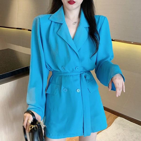new woman jacket korean double breasted chiffon female coats autumn spring ct020, Black;brown
new woman jacket korean double breasted chiffon female coats autumn spring ct020, Black;brown