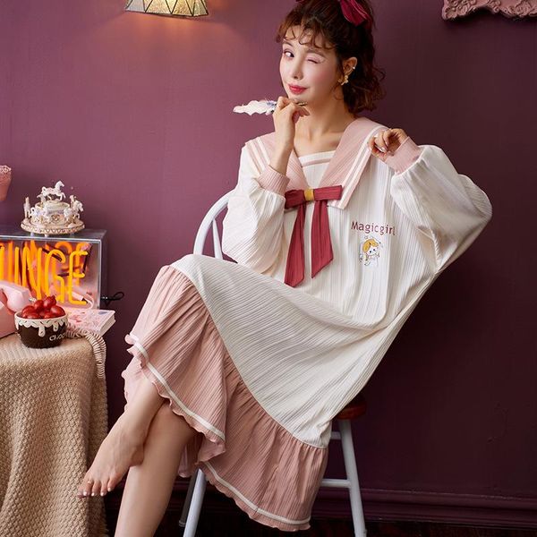 autumn winter women warm sleepwear dress kawaii navy collar bow nightgown cotton home suit cute plus size long-sleeve nightdress, Black;red
autumn winter women warm sleepwear dress kawaii navy collar bow nightgown cotton home suit cute plus size long-sleeve nightdress, Black;red