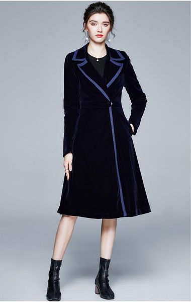 zuoman women autumn & winter long elegant velvet trench coat female vintage blazer designer outerwear & coats, Black
zuoman women autumn & winter long elegant velvet trench coat female vintage blazer designer outerwear & coats, Black