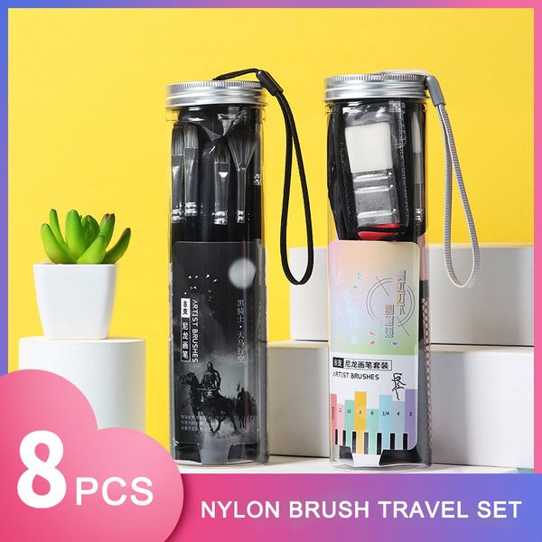 8 pcs cloth wrapped nylon painting brush plastic bucket fan-shaped multi-function watercolor hook line pen board brush gift set, Black;red
8 pcs cloth wrapped nylon painting brush plastic bucket fan-shaped multi-function watercolor hook line pen board brush gift set, Black;red