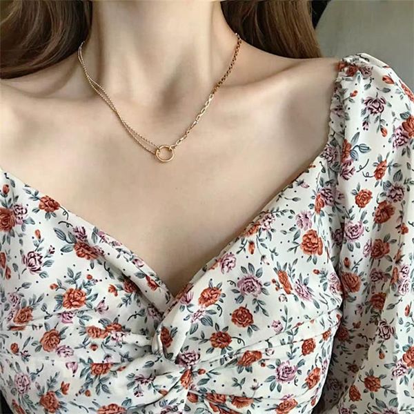chains stack of restoring ancient ways with double chain necklace female temperament south korea's contracted personality clavicle w, Silver
chains stack of restoring ancient ways with double chain necklace female temperament south korea's contracted personality clavicle w, Silver
