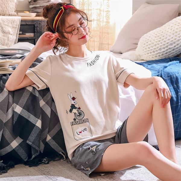 summer cotton women pajamas set cartoon pijama mujer short sleeve thin casual sweet cute big size -xxl sleepwear female pyjamas y200708, Black;red
summer cotton women pajamas set cartoon pijama mujer short sleeve thin casual sweet cute big size -xxl sleepwear female pyjamas y200708, Black;red