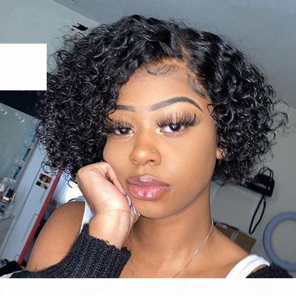 diva hd lace front wigs water wave short bob wigs pixie preplucked hairline brazilian virgin hair human hair wigs for black women, Black;brown 
diva hd lace front wigs water wave short bob wigs pixie preplucked hairline brazilian virgin hair human hair wigs for black women, Black;brown