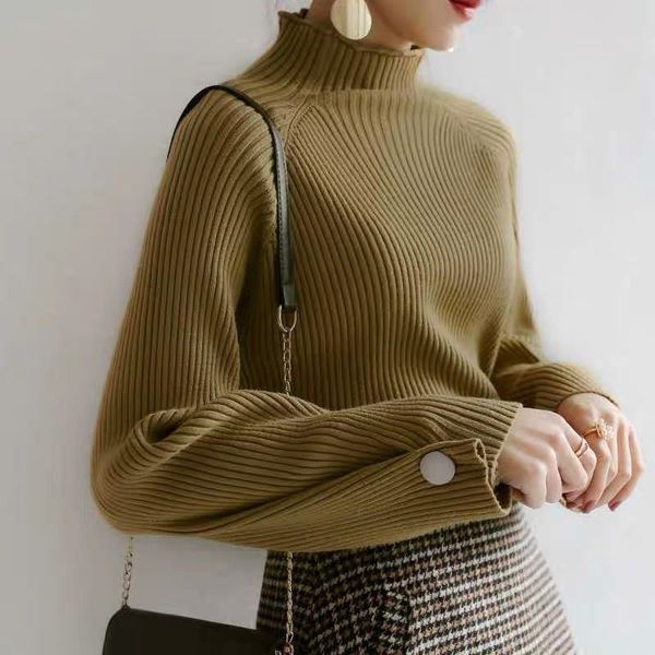 2021 new sweater women elegant knitted pullover female turtleneck long sleeve casual korean knitwear autumn office lady il8s, White;black
2021 new sweater women elegant knitted pullover female turtleneck long sleeve casual korean knitwear autumn office lady il8s, White;black
