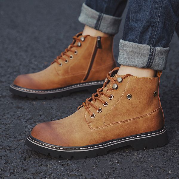 genuine leather spring autumn vintage style ankle boots lace up footwear fashion casual shoes men hombre, Black
genuine leather spring autumn vintage style ankle boots lace up footwear fashion casual shoes men hombre, Black