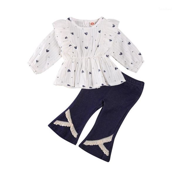 citgeespring kids baby girls two piece set sleeve stripes heart printing denim flared jeans pants set1, White
citgeespring kids baby girls two piece set sleeve stripes heart printing denim flared jeans pants set1, White