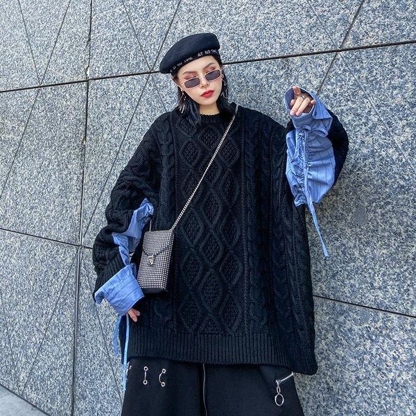mevgostreet fashion woman plus size patchwork sweaters oversize autumn winter casual loose knitted thicked sweater hd34221, White;black
mevgostreet fashion woman plus size patchwork sweaters oversize autumn winter casual loose knitted thicked sweater hd34221, White;black