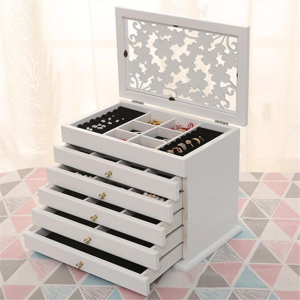 многослойная большой деревянный jewelry box hollow из / с зеркалом jewelry display ларец серьги кольца коробки организатора подарочной упако, Pink;blue
многослойная большой деревянный jewelry box hollow из / с зеркалом jewelry display ларец серьги кольца коробки организатора подарочной упако, Pink;blue