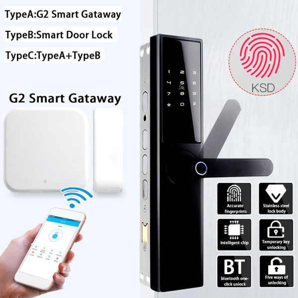 smart door lock intelligent electronic lock fingerprint verification with bluetooth card app key 5 ways with g2 smart gateway
smart door lock intelligent electronic lock fingerprint verification with bluetooth card app key 5 ways with g2 smart gateway