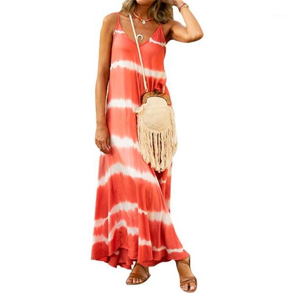v-neck women dresses new fashion sleeveless loose print summer long dress female holiday beach sundress femme maxi vestido1, Black;gray