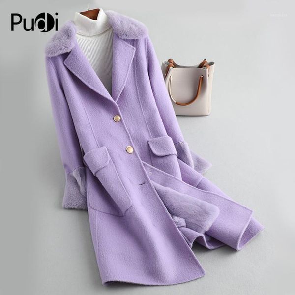 a59771 women real 100% wool fur coat lady rex fur lining collar leisure fall/winter wool long outwear1, Black
a59771 women real 100% wool fur coat lady rex fur lining collar leisure fall/winter wool long outwear1, Black