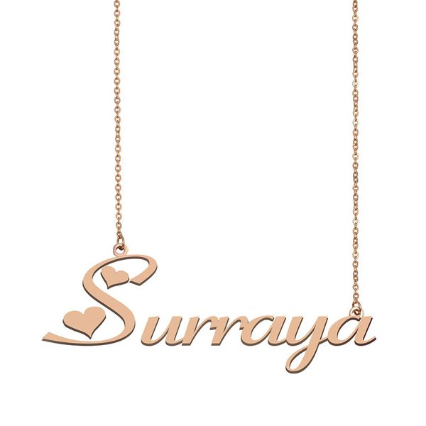 Surraya Name Necklace Custom Nameplate Pendant for Women Girls Birthday Gift Kids Best Friends Jewelry 18k Gold Plated Stainless Steel, Silver
Surraya Name Necklace Custom Nameplate Pendant for Women Girls Birthday Gift Kids Best Friends Jewelry 18k Gold Plated Stainless Steel, Silver