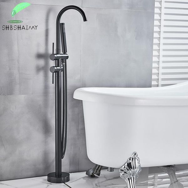 bathtub faucets snbsnaimy black floor stand faucet mixer single handle tap two function 360 rotation spout with abs handshower1
bathtub faucets snbsnaimy black floor stand faucet mixer single handle tap two function 360 rotation spout with abs handshower1