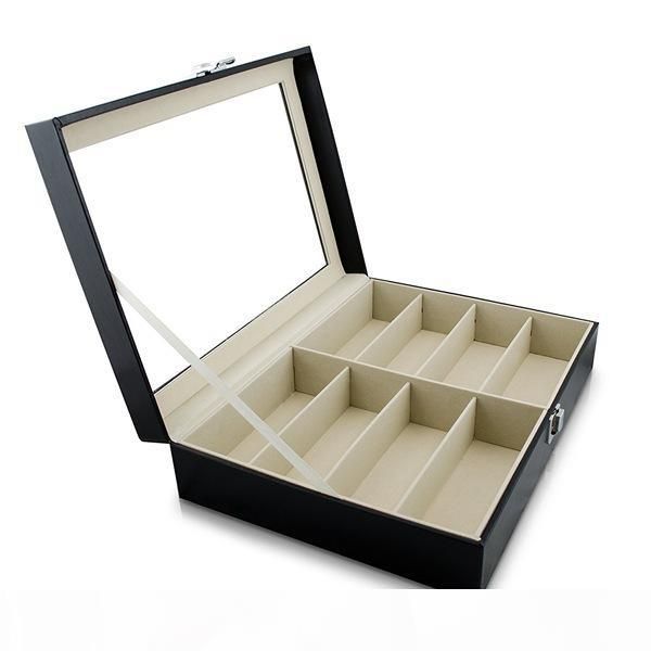 eyeglass sunglass box imitation leather glasses display case storage organizer collector 8 slot funda gafas c19041201, Black;white
eyeglass sunglass box imitation leather glasses display case storage organizer collector 8 slot funda gafas c19041201, Black;white