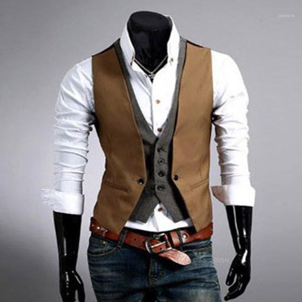 wholesale- casual men suit vest 2020 slim fit fashion formal business dress waistcoat men's clothing1, Black;white
wholesale- casual men suit vest 2020 slim fit fashion formal business dress waistcoat men's clothing1, Black;white