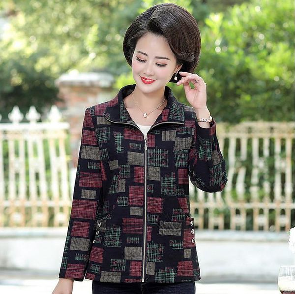women's jackets spring casual women and coats printed 2021 fall large size middle age mother outerwear, Black;brown
women's jackets spring casual women and coats printed 2021 fall large size middle age mother outerwear, Black;brown