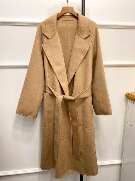 women coat 2020 winter water ripple double-sided woolen coat temperament commuter lapel long, Black
women coat 2020 winter water ripple double-sided woolen coat temperament commuter lapel long, Black