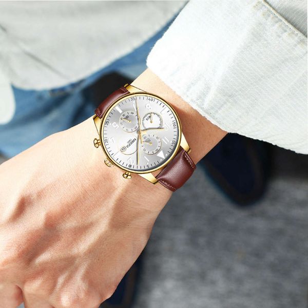 luminous nibosi casual men's watch waterproof multifunctional watch real belt quartz men's watch, Slivery;brown
luminous nibosi casual men's watch waterproof multifunctional watch real belt quartz men's watch, Slivery;brown