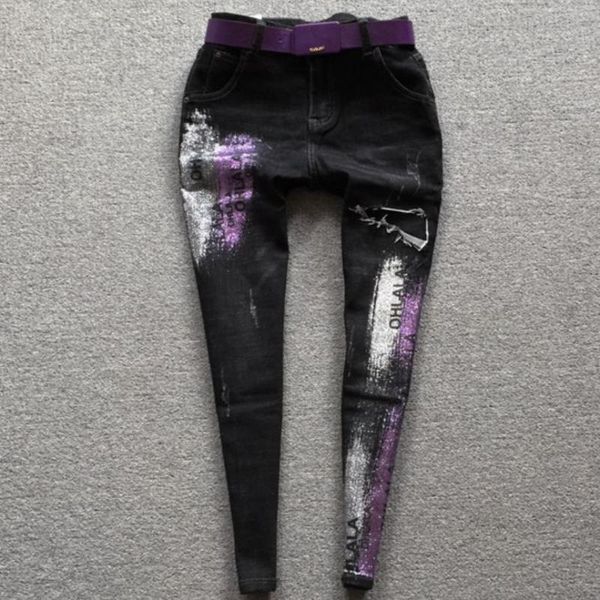 2020 spring autumn new fashion women jeans stamping letters painted harem pants plus size 3xl, Blue
2020 spring autumn new fashion women jeans stamping letters painted harem pants plus size 3xl, Blue
