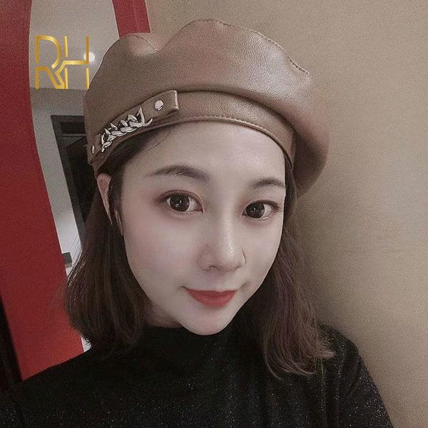 berets fashion leather cap solid beret hat women female ladies beanie girls pu with chain rh, Blue;gray
berets fashion leather cap solid beret hat women female ladies beanie girls pu with chain rh, Blue;gray